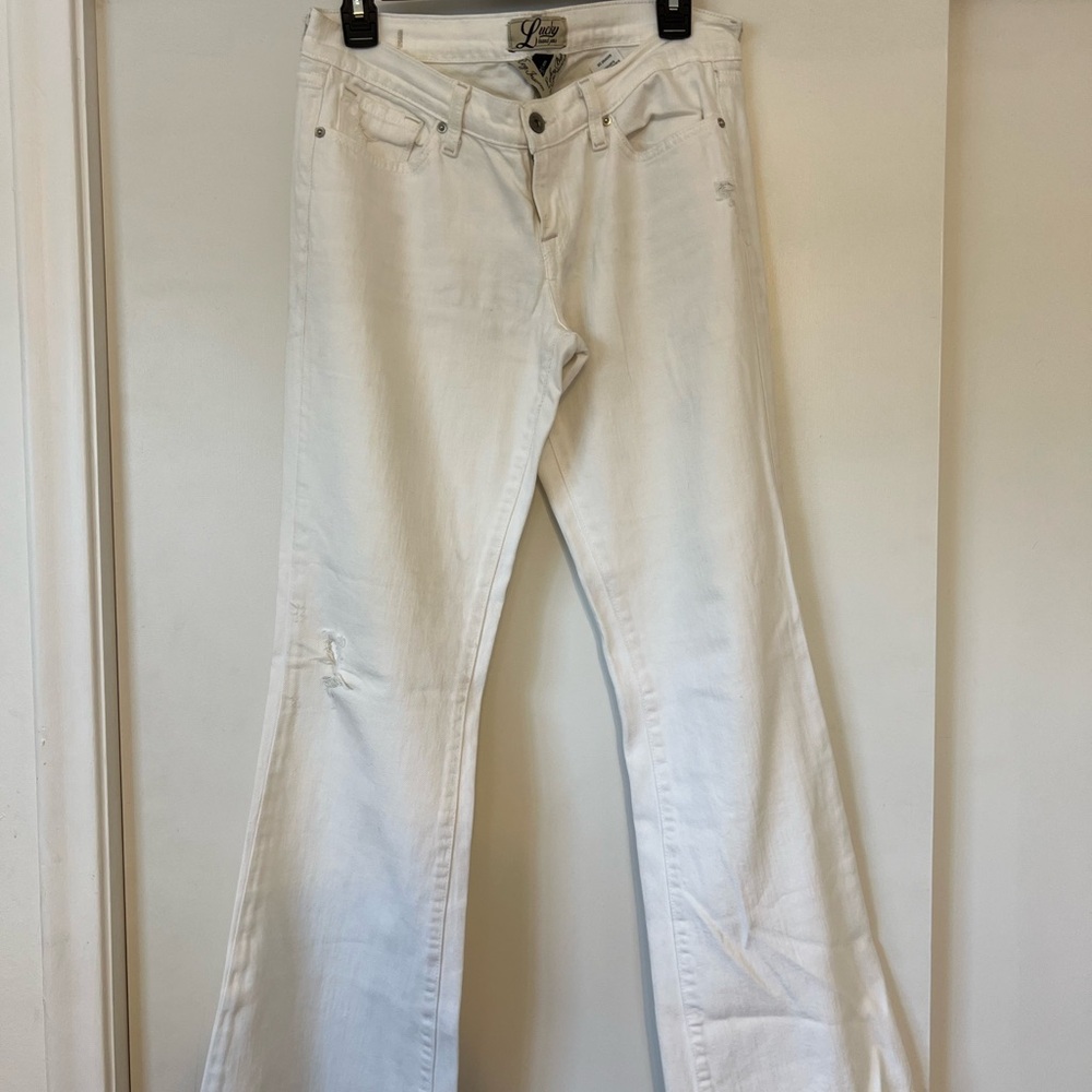 Lucky Brand Women's White Flare Jeans
